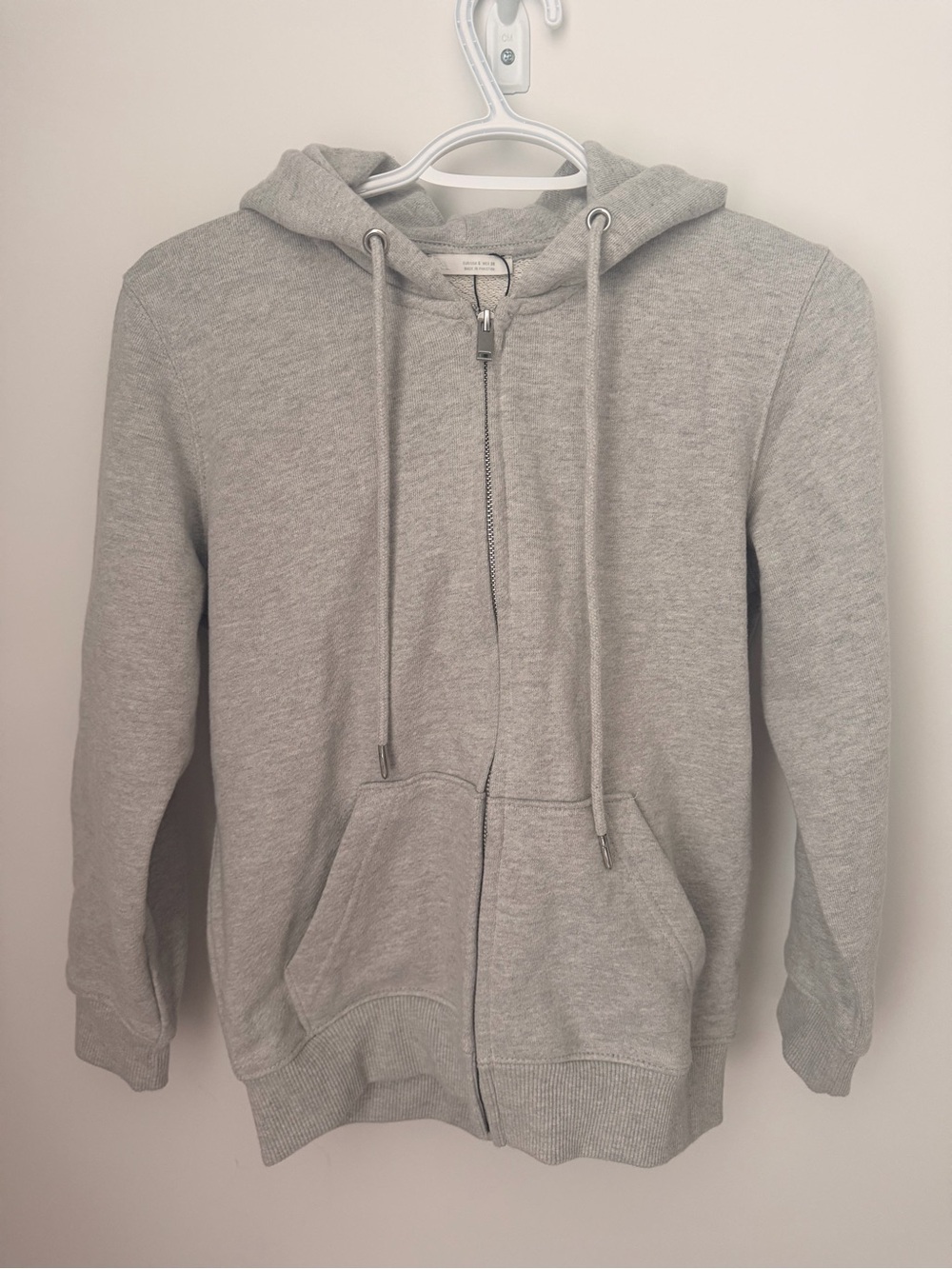 Zara Light Grey Zip-Up Hoodie